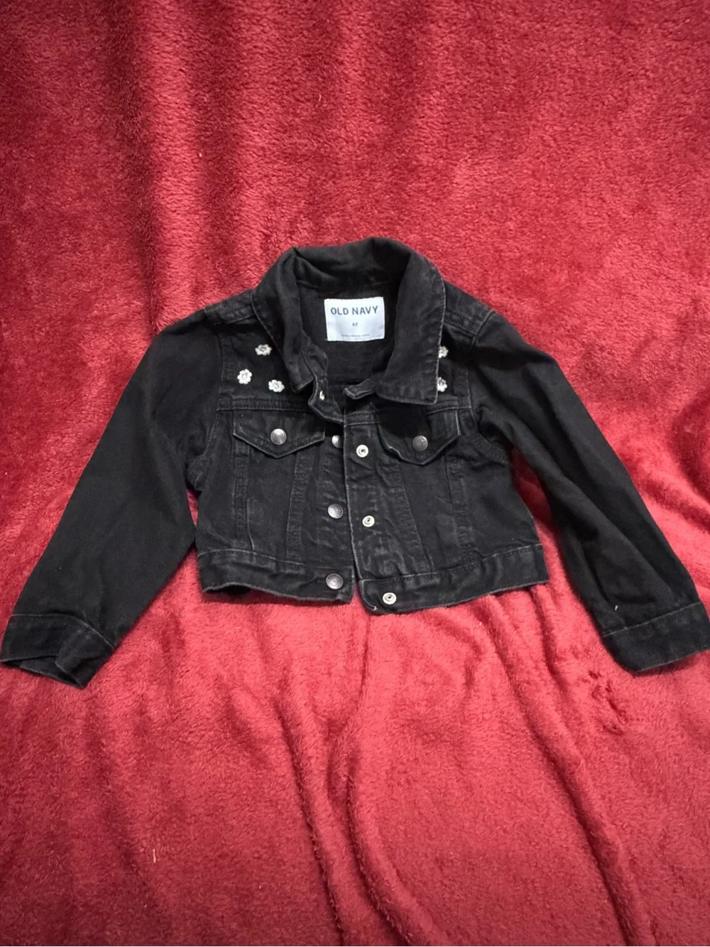 Old Navy Black Girls' Embellished Denim Jacket